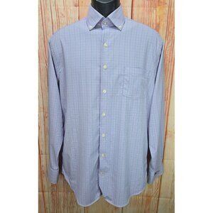 Peter Millar Mens Summer Comfort Check Shirt Medium Purple Plaid